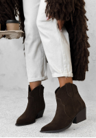 zamszowe Botine Ghete cowboy Long Stories ciocolatii