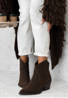 zamszowe Botine Ghete cowboy Long Stories ciocolatii