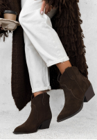 zamszowe Botine Ghete cowboy Long Stories ciocolatii