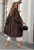 Długi moherowy Cardigan Still With You ciocolatiu