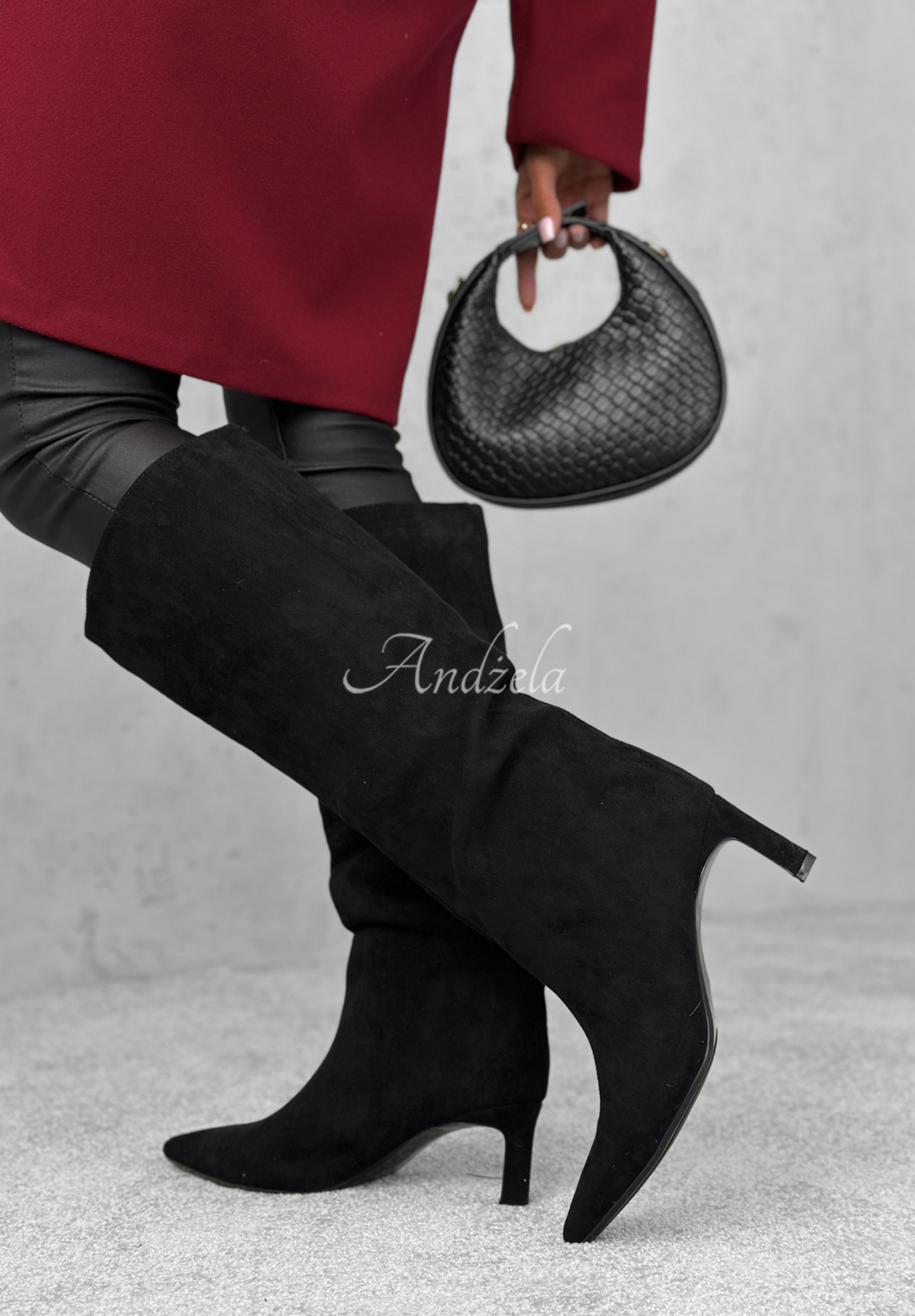 Cizme din piele întoarsă cu toc stiletto Autumn Divas