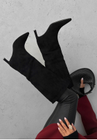 zamszowe Cizme na szpilce Autumn Divas negre