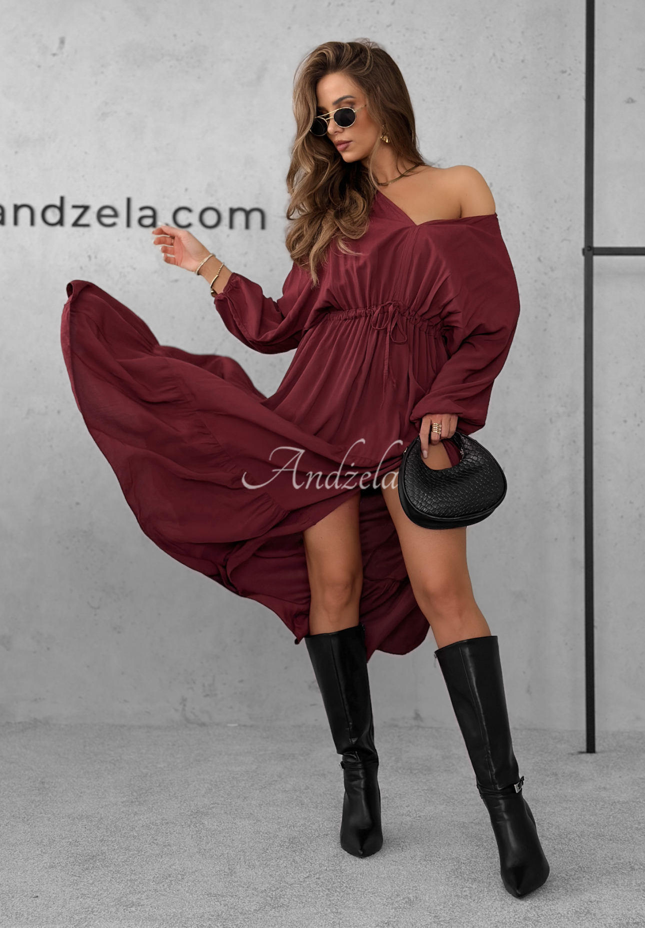 Rochie maxi din viscoză cu volănașe Colletta