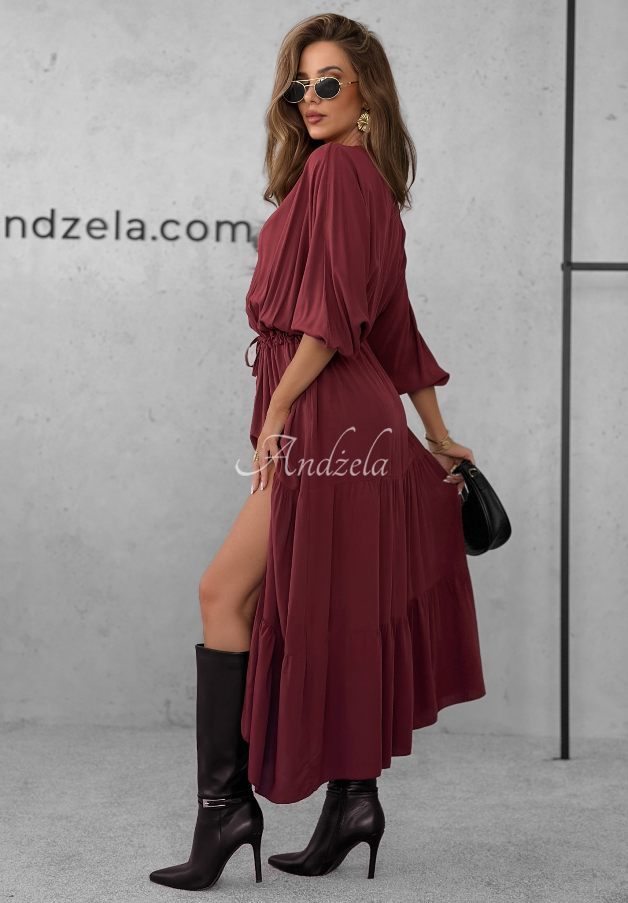 Rochie maxi din viscoză cu volănașe Colletta