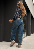 Pantaloni din denim wide leg Not Your Type ciemnoniebieskie