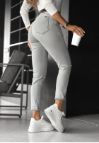 Pantaloni din denim z paskiem Not Even Close gri