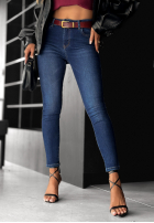 Pantaloni din denim skinny What If I Did ciemnoniebieskie