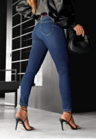 Pantaloni din denim skinny What If I Did ciemnoniebieskie