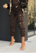 din denim Pantaloni cargo Over And Out ciocolatii
