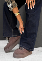 Pantaloni din denim wide leg Inspire The World bluemarin