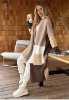 Długi Cardigan Unavailable Today czekoladowo-bej