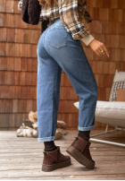 Pantaloni din denim balloon z paskiem Everything Ends albastre