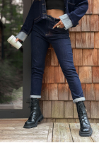 Pantaloni din denim z paskiem Thought About It bluemarin