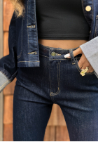 Pantaloni din denim z paskiem Thought About It bluemarin