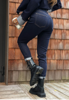 Pantaloni din denim z paskiem Thought About It bluemarin