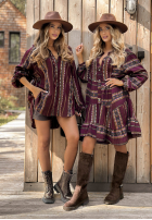 Rochie cu modele Past Version burgundowa