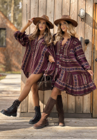 Rochie cu modele Past Version burgundowa