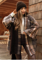 Wzorzysty Cardigan Dawson City ciocolatiu