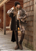 Wzorzysty Cardigan Dawson City ciocolatiu