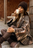 Wzorzysty Cardigan Dawson City ciocolatiu