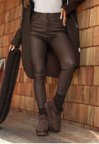 Cu aspect cerat Pantaloni skinny Falling Quiet ciocolatii