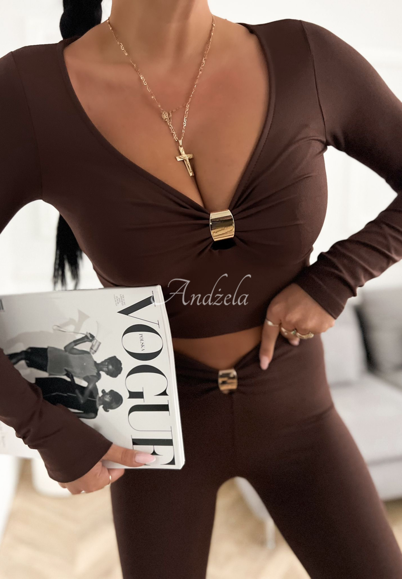 Bluză tip longsleeve din viscoză, cu aplicație Missed Your Text