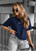 Tricou z napisem Minimal bluemarin