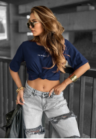 Tricou z napisem Minimal bluemarin