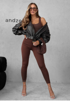 Colanți Push-Up Fit Females ciocolatii