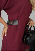 Rochie z paskiem Somewhere Else burgundowa