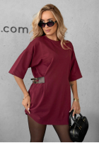 Rochie z paskiem Somewhere Else burgundowa