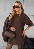 Rochie z paskiem Somewhere Else ciocolatie