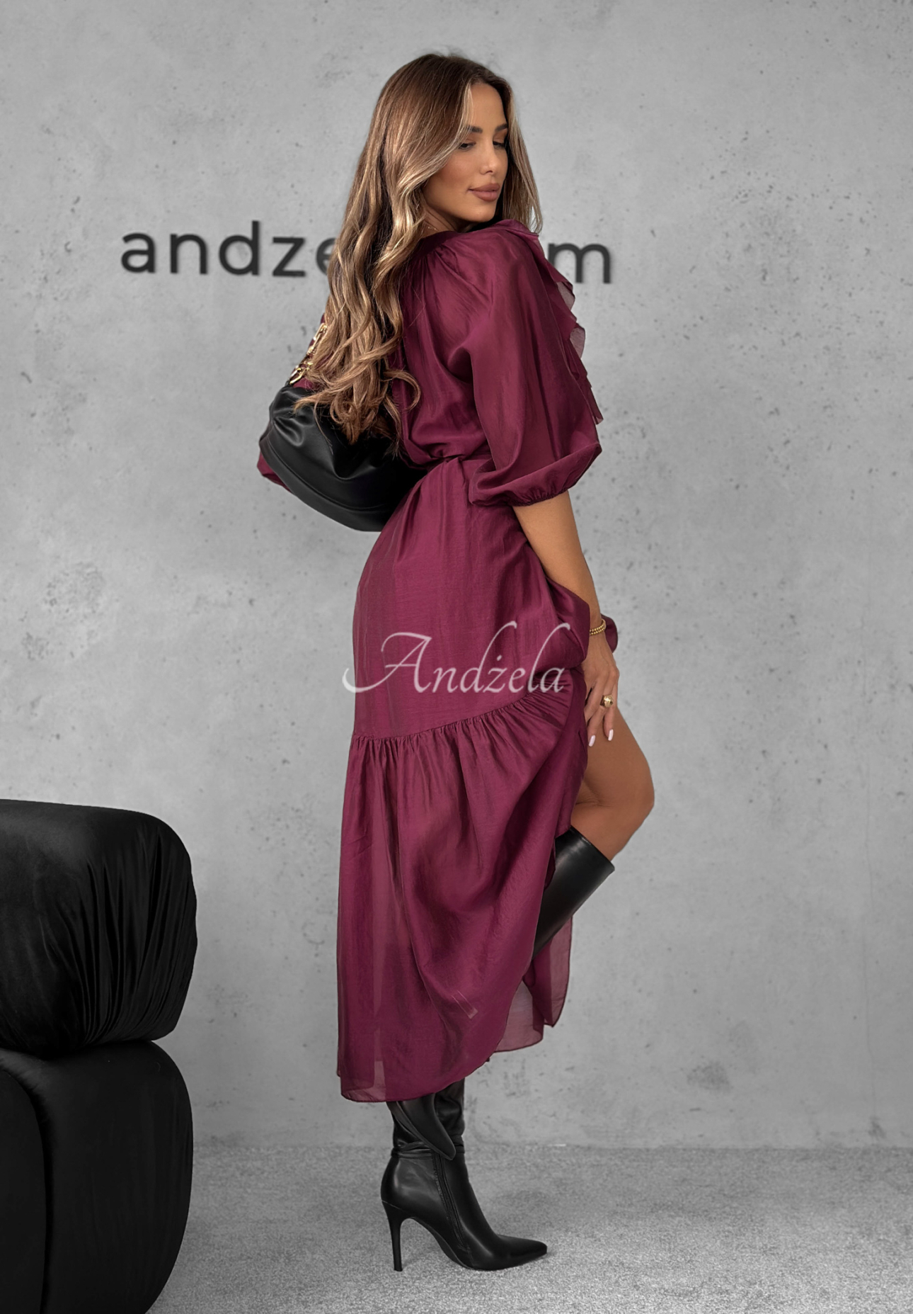 Rochie din tencel cu volănașe Something Begin