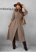 Rochie midi cu carouri, din viscoză Trust Me