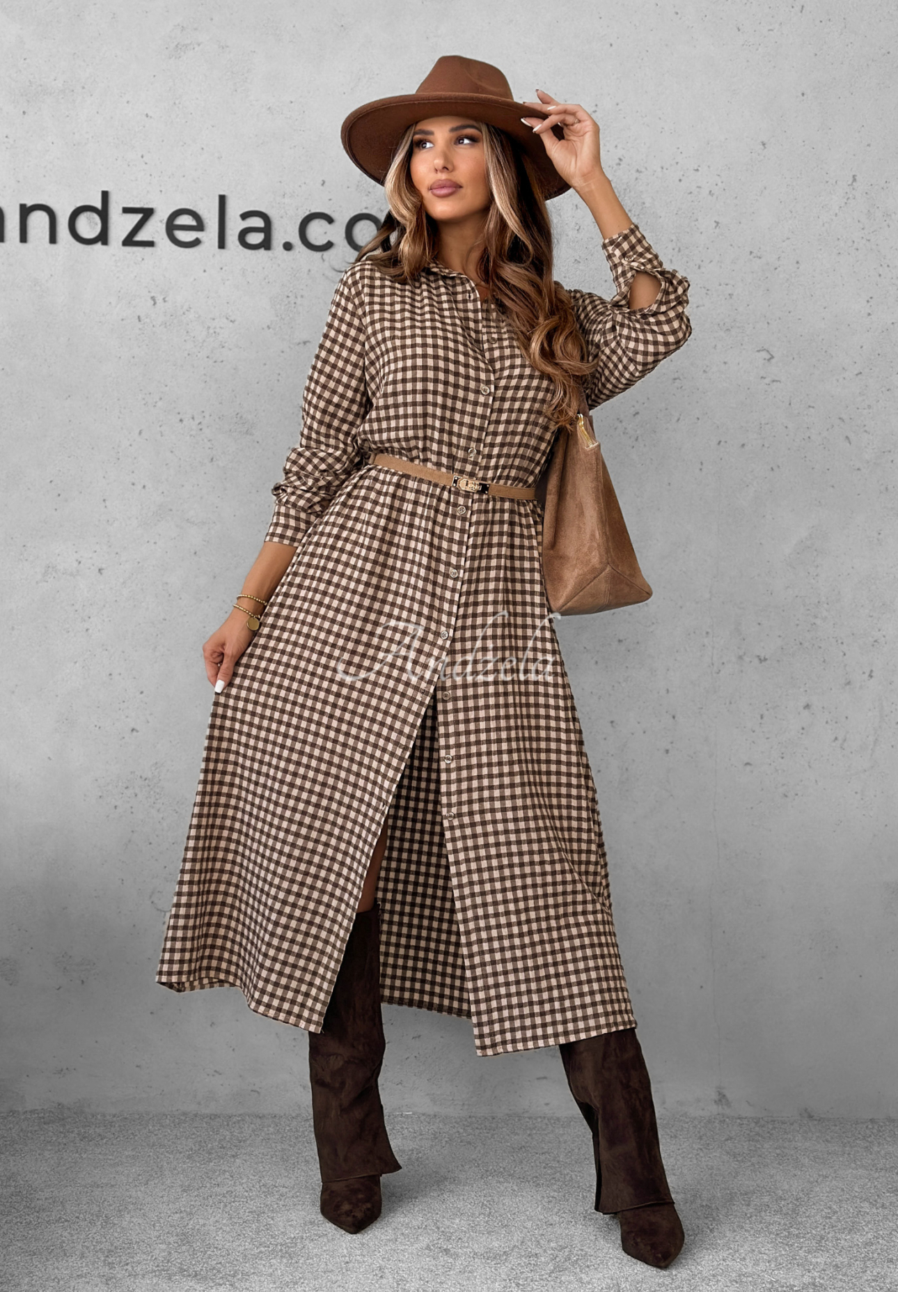 Rochie midi cu carouri, din viscoză Trust Me