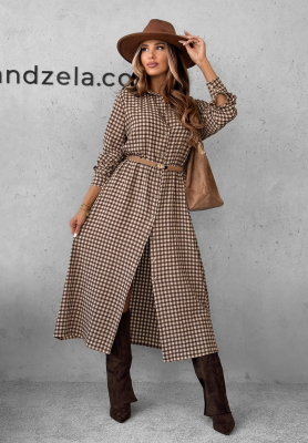 Rochie midi cu carouri, din viscoză Trust Me