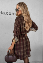 Cămașă Rochie w kratę Autumn Central Park ciocolatie