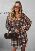 Rochie tip cămașă din viscoză în carouri Autumn Central Park