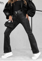 Pantaloni din denim z paskiem Just My Luck gri închis