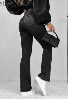Pantaloni din denim z paskiem Just My Luck gri închis
