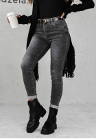 Pantaloni din denim mom fit Give It Everything gri închis