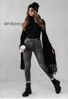 Pantaloni din denim mom fit Give It Everything gri închis