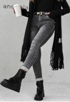 Pantaloni din denim mom fit Give It Everything gri închis