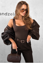 Pantaloni z paskiem Can’t Unsee ciocolatii