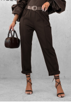 Pantaloni z paskiem Can’t Unsee ciocolatii