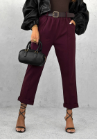 Pantaloni z paskiem Can’t Unsee burgundowe