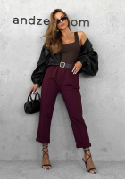 Pantaloni z paskiem Can’t Unsee burgundowe