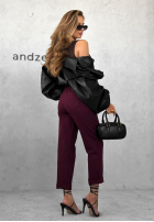 Pantaloni z paskiem Can’t Unsee burgundowe