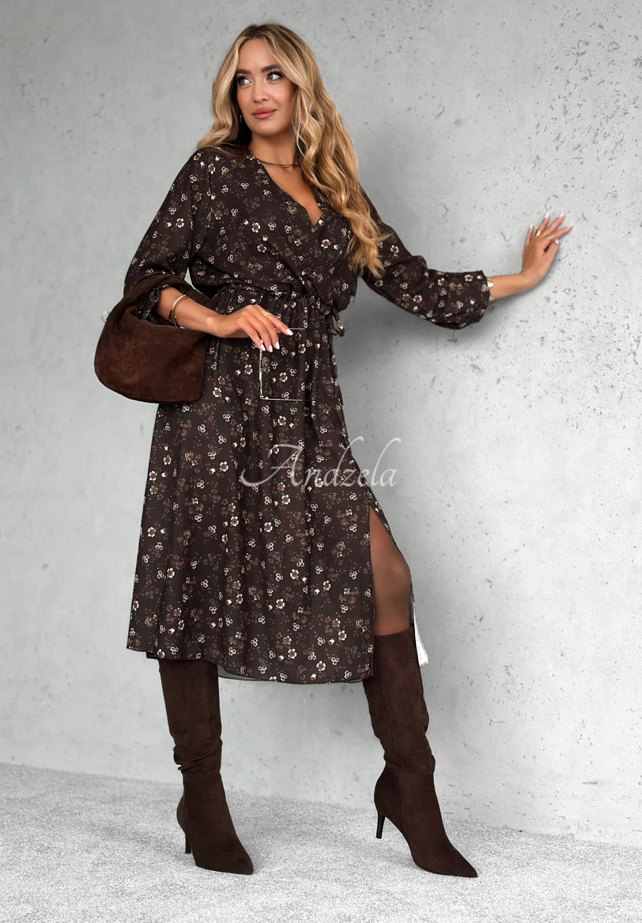 Rochie midi din viscoză cu imprimeu floral Tell Me Now