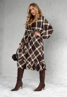 Rochie midi din viscoză în carouri Could Be Us